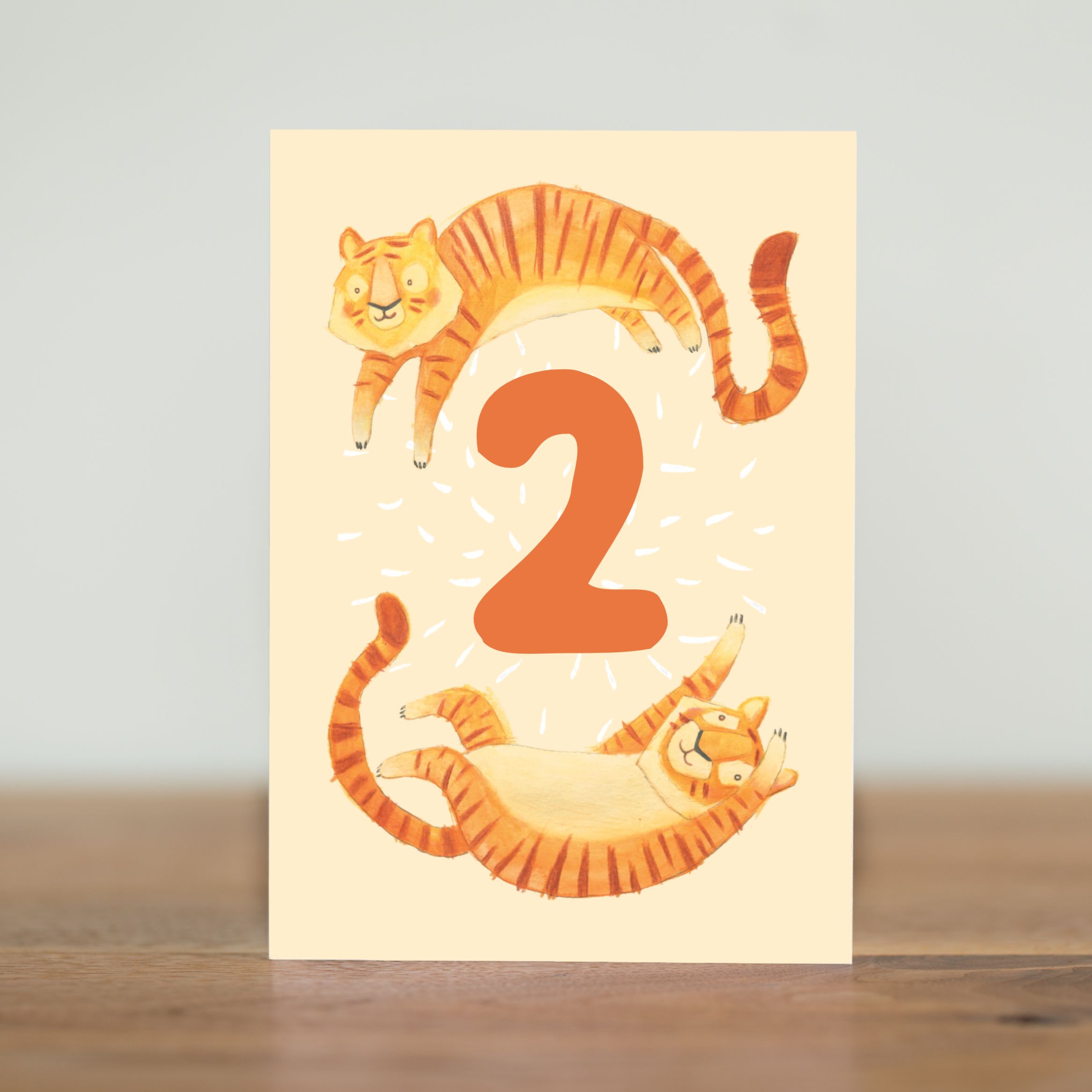 Tiger 2 year old - children's birthday card